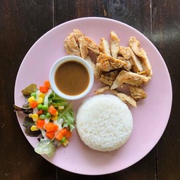 สเต็ก ทุ่งครุ (สเต็กหมู ไก่ ข้าว กะเพรา อาหารทานเล่น) @สัตหีบ