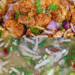 ข้าวยำไก่แซ่บ+ซุปเปอร์ขาไก่