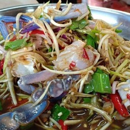 ยำปูม้าปลาร้า  สุก ดิบ ระบุด้วยค่ะ