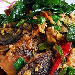 กระเพราไข่เยี่ยวม้า