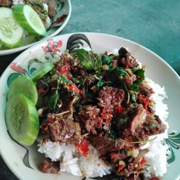 ข้าดราดเนื้อน้ำมันหอย