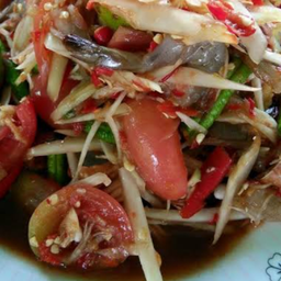 ตำตีนไก่+กุ้งสด