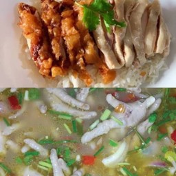 ข้าวมันไก่ผสม+ซุปเปอร์ขาไก่