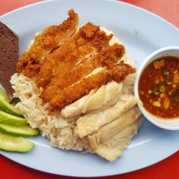 ข้าวมันไก่ต้มทอด ผสม