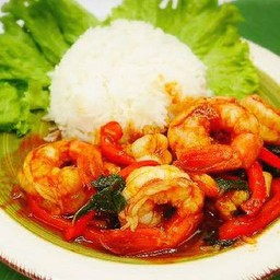 พริกเผากุ้งราดข้าว