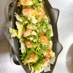 กุ้งแม่น้ำนึ่งมะนาว