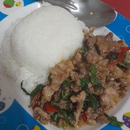 ข้าวกระเพราหมูธรรดา50พิเศษ60