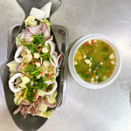 หมึกไข่นึ่งมะนาว