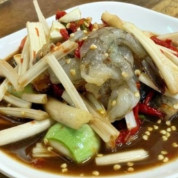 ตำไหลบัวกุ้งสด/กุ้งสุก