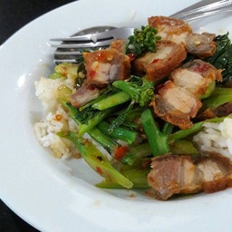 ข้าวราดคะน้าหมูสามชั้น