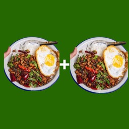 Setอิ่มคู่+แถมฟรีไส้กรอก2ชิ้น