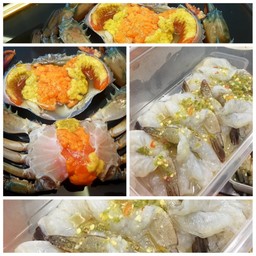 ปูไข่ดองน้ำปลา ไซต์ M + กุ้งแช่น้ำปลา