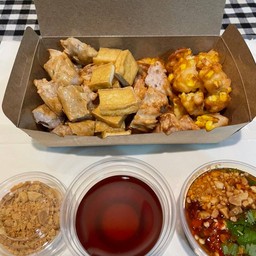 เเม่นางฟ้าเผือกทอด เต้าหู้ทอด ข้าวโพดทอด เจ