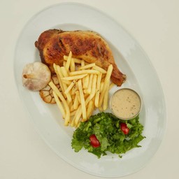 ไก่อบเครื่องเทศ ซอสเนยกระเทียม