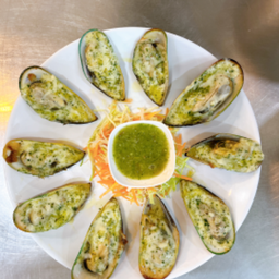 หอยแมงภู่ย่างเนย