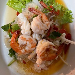 ยำวุ้นเส้นทะเล กุ้งหมึก