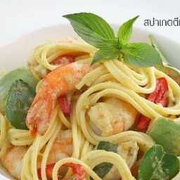 สปาเก็ตตี้แกงเขียวหวานกุ้ง