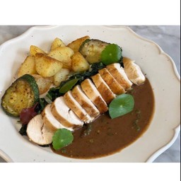 Chicken Spinach With Peppercorn Sauce