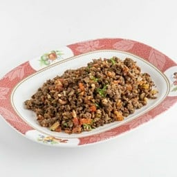 เนื้อผัดมะเขือเทศกับหัวหอม