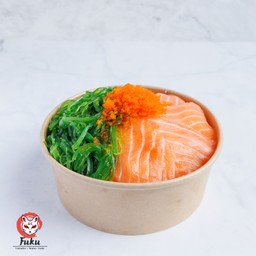 ข้าวหน้าแซลมอนยำสาหร่ายไข่กุ้ง !!ฟรี โชยุ, วาซาบิ