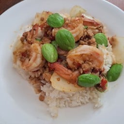 ข้าว ผัดสะตอกุ้งกะปิ