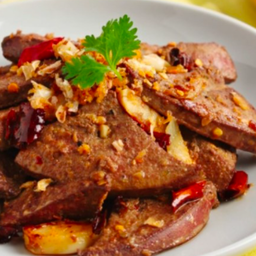 ตับหมูคลุกฝุ่นย่าง