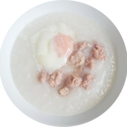 โจ๊กหมูล้วน  +  ไข่ + ไม่ใส่ผัก