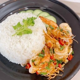 กุ้งคั่วพริกเกลือ(ราดข้าว)
