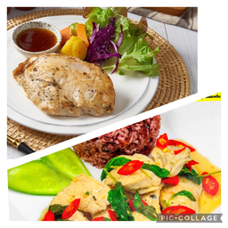 1x สเต็กไก่+1x เมนูข้าว (เลือกเมนูข้าวได้ค่ะ)