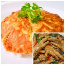 ขาไก่ตุ๋นพะโล้+ข้าวไข่เจียว