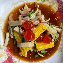 ยำหมูยอ + ไข่แดง