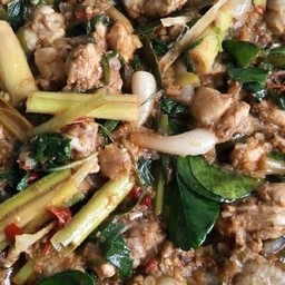 หมกหัวปลีใบตองไก่