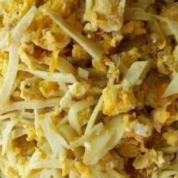Rice With Stir-Fried Bamboo Shoots And Eggs (No Chili)
