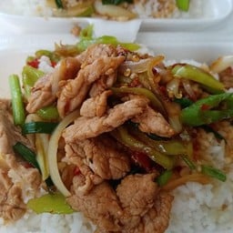 ผัดพริกหยวก หมู  ไก่ ตับ