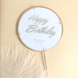 ป้ายอครีลิค Happy Birthday สีทอง