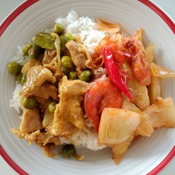 ข้าวราดแกง 2 อย่าง