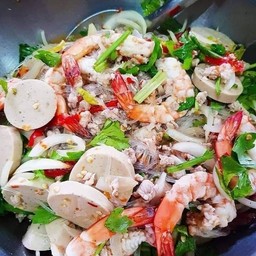 ยำวุ้นเส้น+หมูยอ+หมูสับ