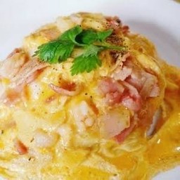 ข้าวไข่ข้นกุ้ง+แฮม