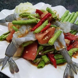 ตำถั่วปลาร้ากุ้งสด