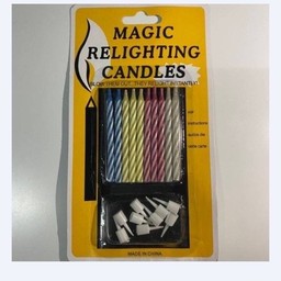 เทียนวันเกิดแบบสั้นคละสีเป่าไม่ดับ