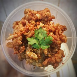 กับข้าว หมูทอดกระเทียมพริกไทย