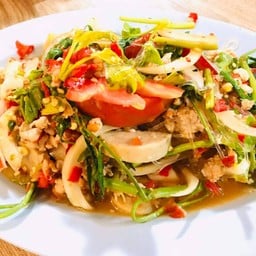 ยําวุ้นเส้น(หมูสับ+หมูยอ)