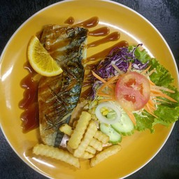 สเต็กปลาซาบะย่าง