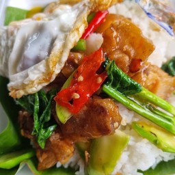 Kale And Crispy Pork With Rice