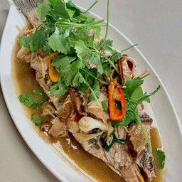 ปลากระพงนึ่งซีอิ๊ว