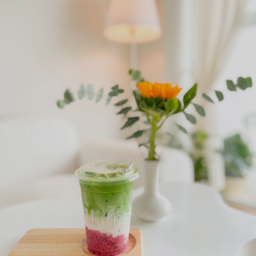 Strawberry matcha latte