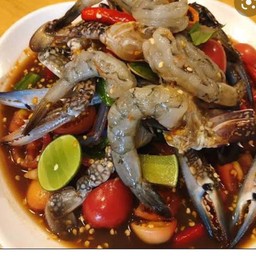 เหลาปูม้ากุ้งสด(ปลาร้า)