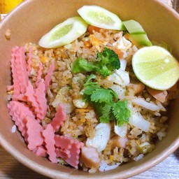 ข้าวผัดหมูสับ+ใส่กรอก+โบโลน่า