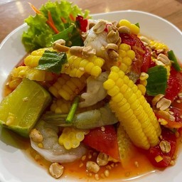 ตำข้าวโพดไทยกุ้งสด