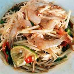 ตำซั่วปูปลาร้ากุ้งสด